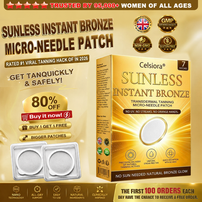 ☀️ Celsiora® 𝐒𝐮𝐧𝐥𝐞𝐬𝐬 𝐈𝐧𝐬𝐭𝐚𝐧𝐭 𝐁𝐫𝐨𝐧𝐳𝐞 𝐓𝐚𝐧𝐧𝐢𝐧𝐠 𝐌𝐢𝐜𝐫𝐨𝐧𝐞𝐞𝐝𝐥𝐞 𝐏𝐚𝐭𝐜𝐡 🇬🇧 (𝐉𝐮𝐬𝐭 𝐨𝐧𝐜𝐞 𝐚 𝐝𝐚𝐲) 𝐕𝐢𝐬𝐢𝐛𝐥𝐞 𝐁𝐫𝐨𝐧𝐳𝐞 𝐆𝐥𝐨𝐰 𝐢𝐧 𝟕 𝐃𝐚𝐲𝐬 ✅ 𝐍𝐨 𝐔𝐕, 𝐍𝐨 𝐎𝐫𝐚𝐧𝐠𝐞, 𝐍𝐨 𝐒𝐭𝐫𝐞𝐚𝐤𝐬, 𝐍𝐨 𝐃𝐇𝐀, 𝐍𝐨 𝐌𝐞𝐬𝐬.