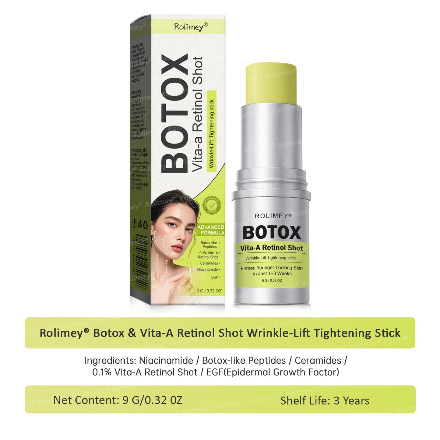 👨‍⚕️⏰Made and shipped from the UK  Rolimey® Botox & Vita-A Retinol Shot Wrinkle-Lift Tightening stick