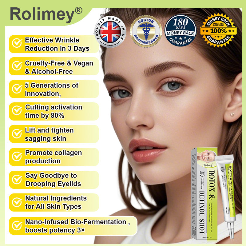 Made and shipped from the UK Rolimey® 💰 Botox & Vita-A Retinol Shot Wrinkle-Lift Tightening cream - Last Day Promotion 70% OFF |✅