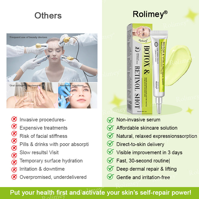 Made and shipped from the UK Rolimey® 💰 Botox & Vita-A Retinol Shot Wrinkle-Lift Tightening cream - Last Day Promotion 70% OFF |✅
