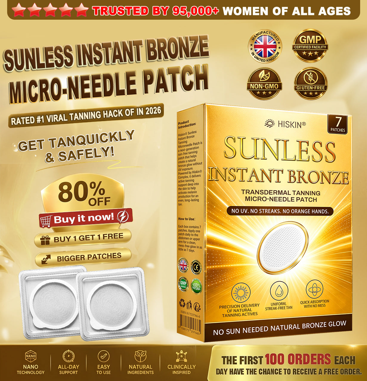 𝑶𝒇𝒇𝒊𝒄𝒊𝒂𝒍 𝑺𝒕𝒐𝒓𝒆 | ☀️ 𝐇𝐢𝐬𝐤𝐢𝐧® 𝐒𝐮𝐧𝐥𝐞𝐬𝐬 𝐈𝐧𝐬𝐭𝐚𝐧𝐭 𝐁𝐫𝐨𝐧𝐳𝐞 𝐓𝐚𝐧𝐧𝐢𝐧𝐠 𝐌𝐢𝐜𝐫𝐨𝐧𝐞𝐞𝐝𝐥𝐞 𝐏𝐚𝐭𝐜𝐡 🇬🇧 (𝐉𝐮𝐬𝐭 𝐨𝐧𝐜𝐞 𝐚 𝐝𝐚𝐲) 𝐕𝐢𝐬𝐢𝐛𝐥𝐞 𝐁𝐫𝐨𝐧𝐳𝐞 𝐆𝐥𝐨𝐰 𝐢𝐧 𝟕 𝐃𝐚𝐲𝐬 ✅ 𝐍𝐨 𝐔𝐕, 𝐍𝐨 𝐎𝐫𝐚𝐧𝐠𝐞, 𝐍𝐨 𝐒𝐭𝐫𝐞𝐚𝐤𝐬, 𝐍𝐨 𝐃𝐇𝐀, 𝐍𝐨 𝐌𝐞𝐬𝐬.