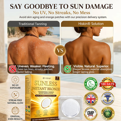 𝑶𝒇𝒇𝒊𝒄𝒊𝒂𝒍 𝑺𝒕𝒐𝒓𝒆 | ☀️ 𝐇𝐢𝐬𝐤𝐢𝐧® 𝐒𝐮𝐧𝐥𝐞𝐬𝐬 𝐈𝐧𝐬𝐭𝐚𝐧𝐭 𝐁𝐫𝐨𝐧𝐳𝐞 𝐓𝐚𝐧𝐧𝐢𝐧𝐠 𝐌𝐢𝐜𝐫𝐨𝐧𝐞𝐞𝐝𝐥𝐞 𝐏𝐚𝐭𝐜𝐡 🇬🇧 (𝐉𝐮𝐬𝐭 𝐨𝐧𝐜𝐞 𝐚 𝐝𝐚𝐲) 𝐕𝐢𝐬𝐢𝐛𝐥𝐞 𝐁𝐫𝐨𝐧𝐳𝐞 𝐆𝐥𝐨𝐰 𝐢𝐧 𝟕 𝐃𝐚𝐲𝐬 ✅ 𝐍𝐨 𝐔𝐕, 𝐍𝐨 𝐎𝐫𝐚𝐧𝐠𝐞, 𝐍𝐨 𝐒𝐭𝐫𝐞𝐚𝐤𝐬, 𝐍𝐨 𝐃𝐇𝐀, 𝐍𝐨 𝐌𝐞𝐬𝐬.